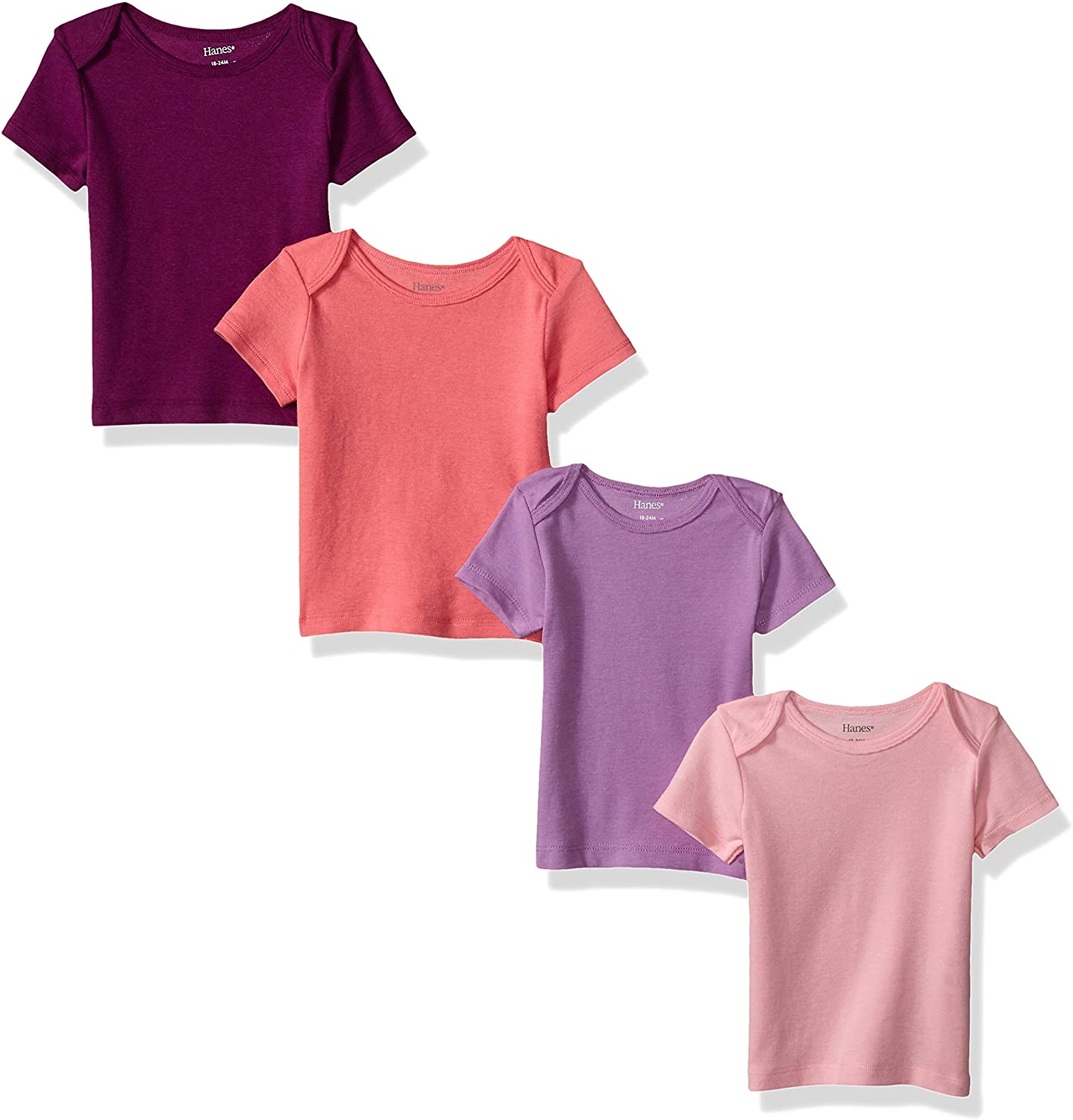 Hanes Ultimate Baby Flexy 4 Pack Short Sleeve Crew Tees