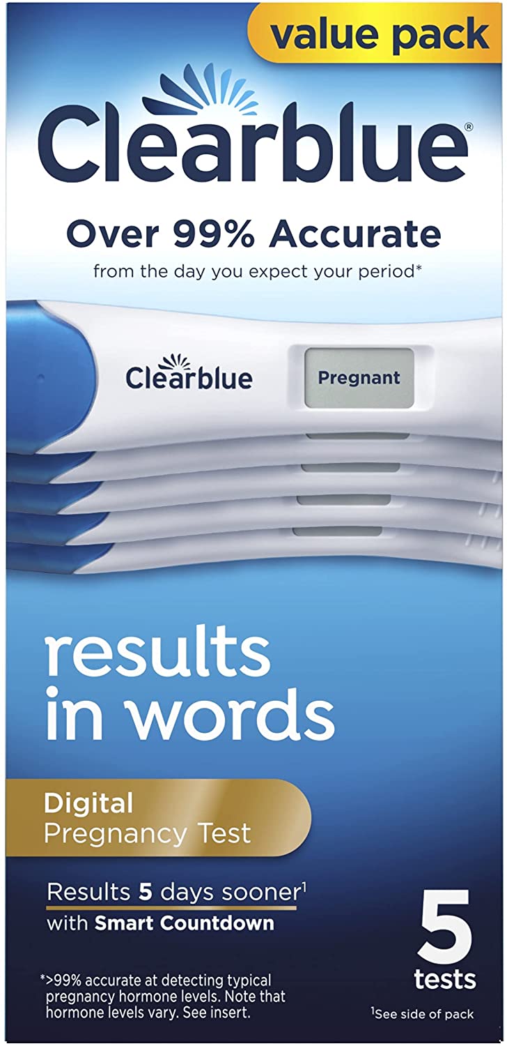 Clearblue Digital Pregnancy Test with Smart Countdown, 5 count