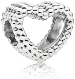 Pandora Jewelry Beaded Heart Sterling Silver Charm