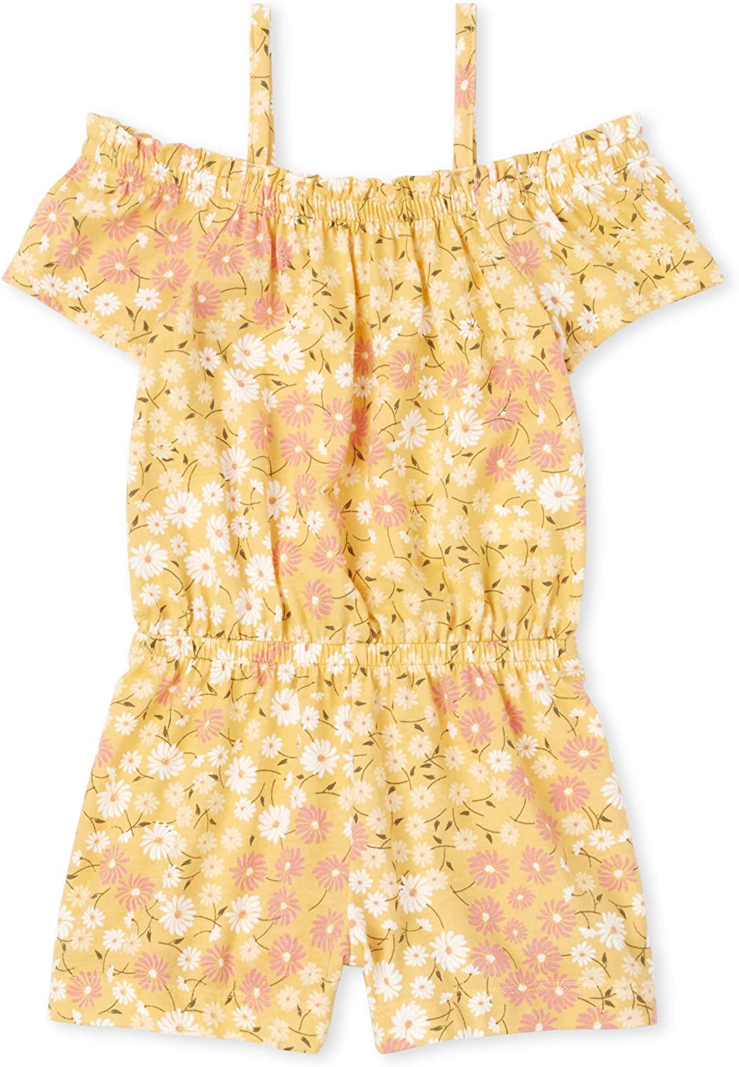 The Children's Place Baby and Toddler Girls Floral Cold Shoulder Romper