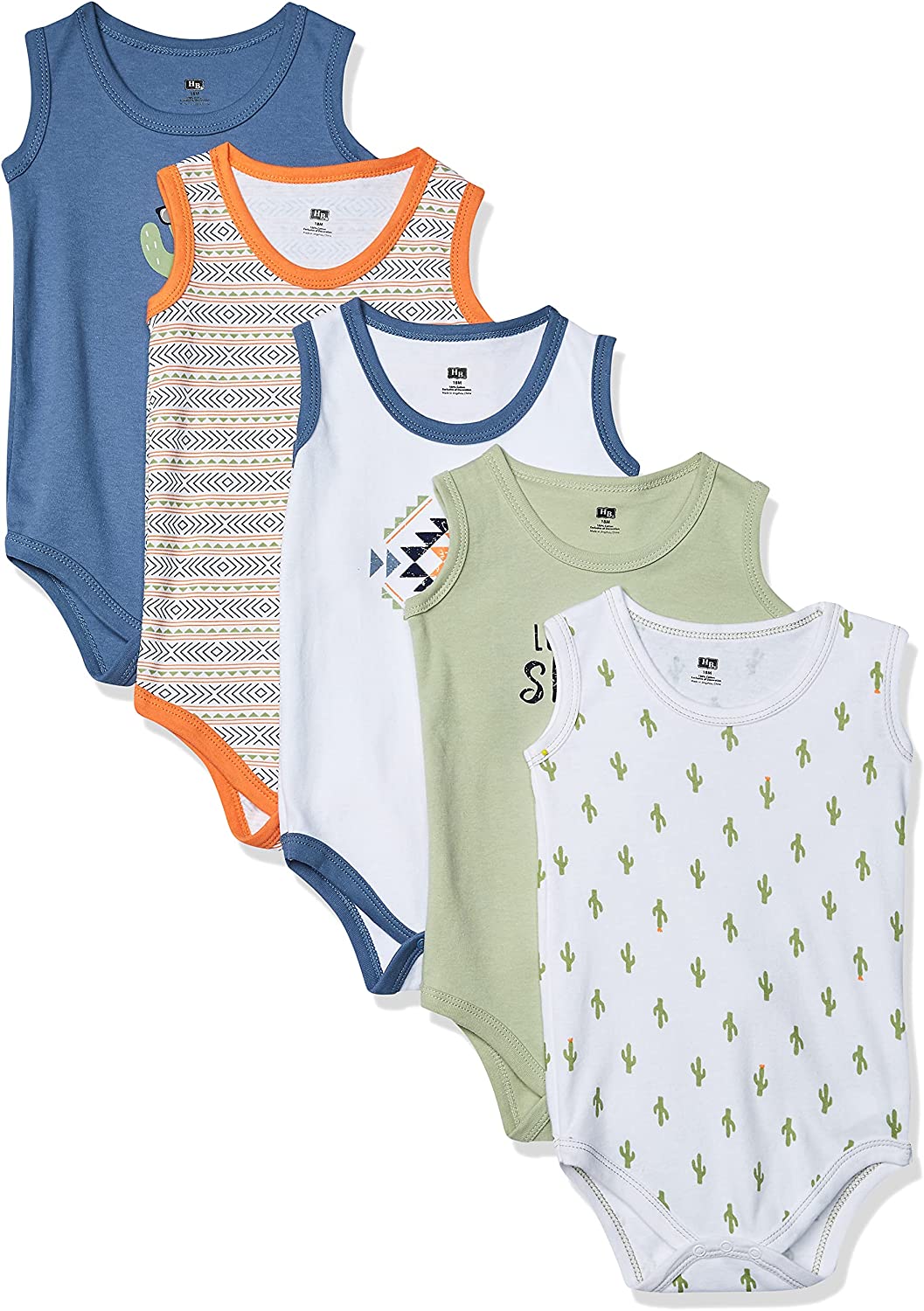 Hudson Baby Unisex Baby Cotton Sleeveless Bodysuits