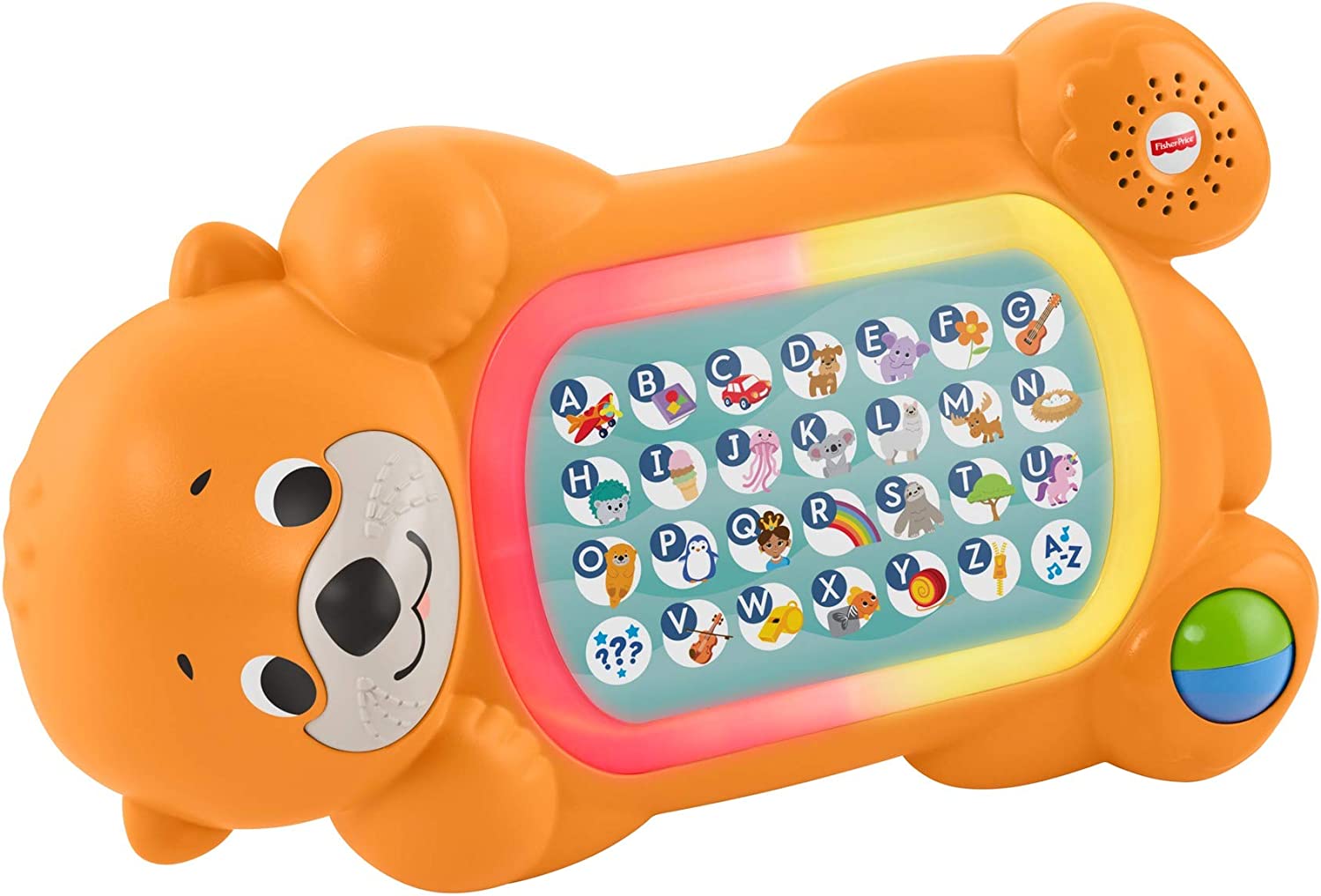 Fisher-Price Linkimals A to Z Otter - Interactive Educational Toy with Music & Lights for Baby Ages 9 Months & Up, Multicolor