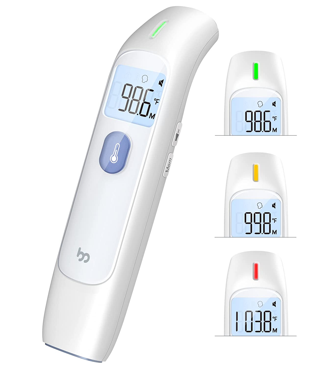 Baby Digital Thermometer, No-Touch Forehead Thermometer for Adults, Kids, Toddlers, Infrared Temporal Thermometer with Silent Mode, FSA HSA Eligible