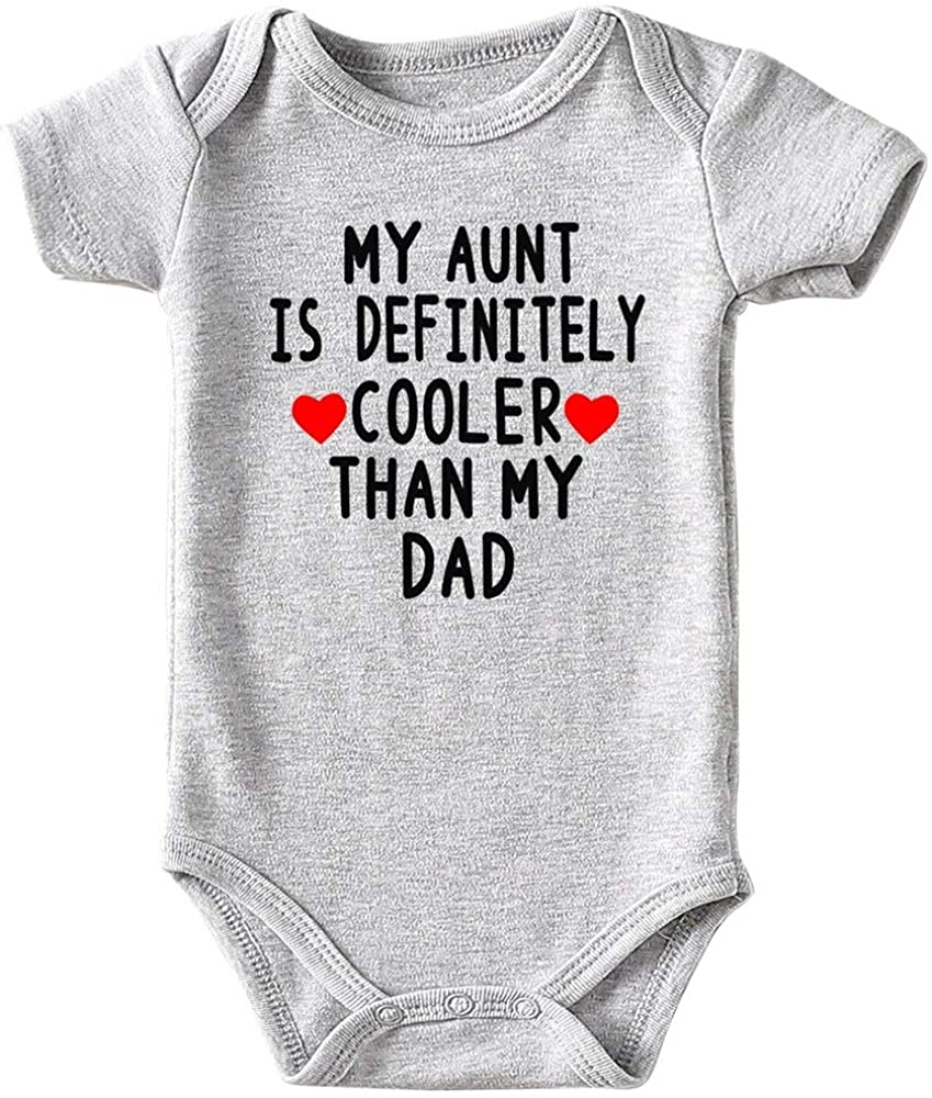 Aunt Cool Than Dad Baby Boy Clothes Unisex Funny Baby Girl Baby Bodysuit 0-3 months