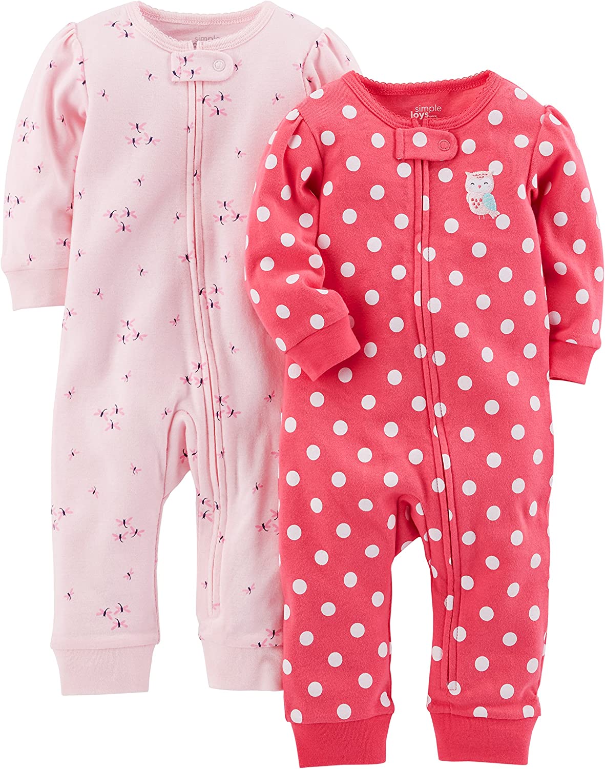 Simple Joys by Carter's Baby Girls' Cotton Footless Sleep and Play, Pack of 2