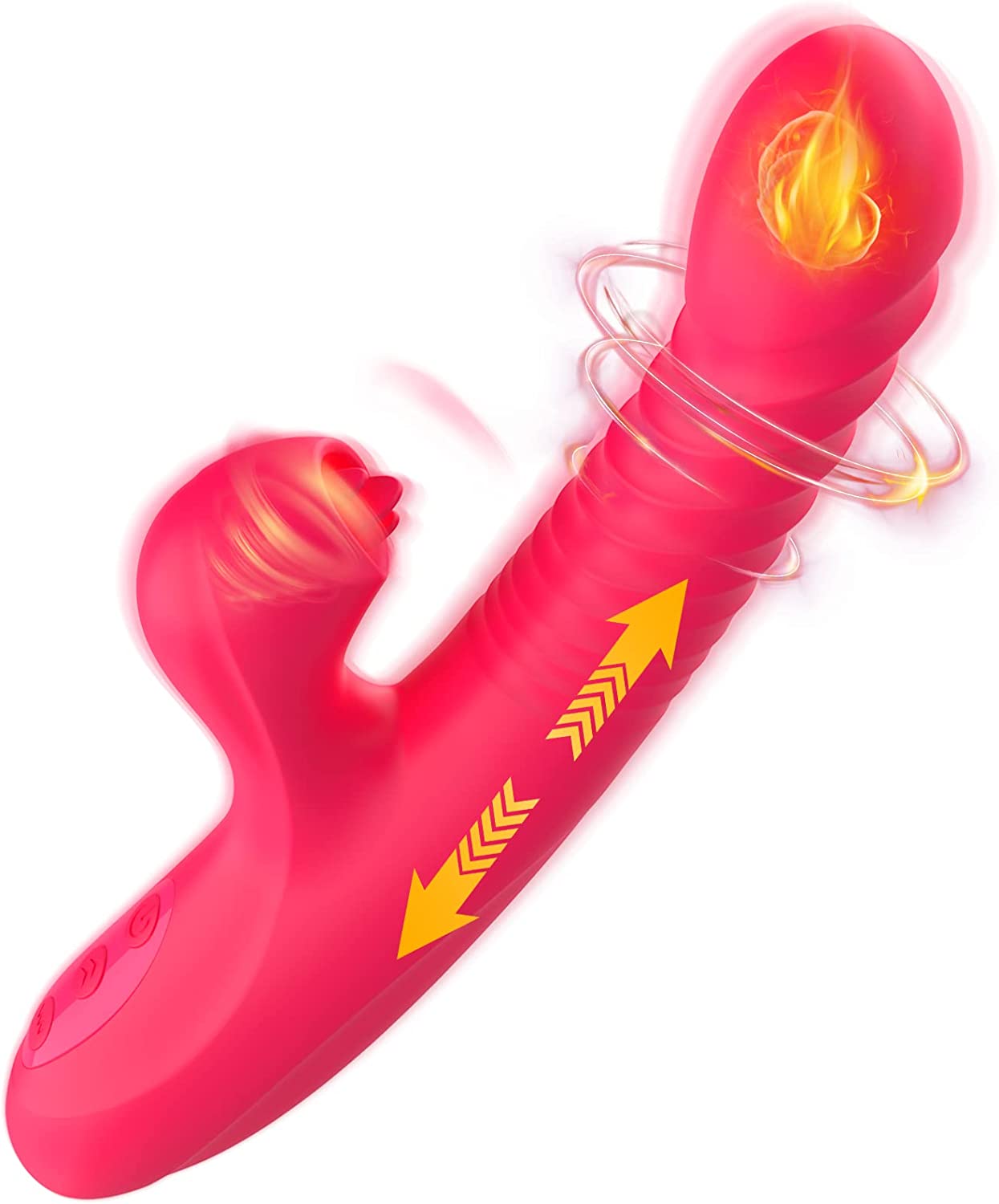 Vibrator,Rotating Thrusting Rabbit Vibrators for Clitoris G-spot Stimulation for women,Sex Toys 10 Rotating Thrusting 7 Patting Vibrations with Heating Function Waterproof Dildo Adult Sex Toys & Games