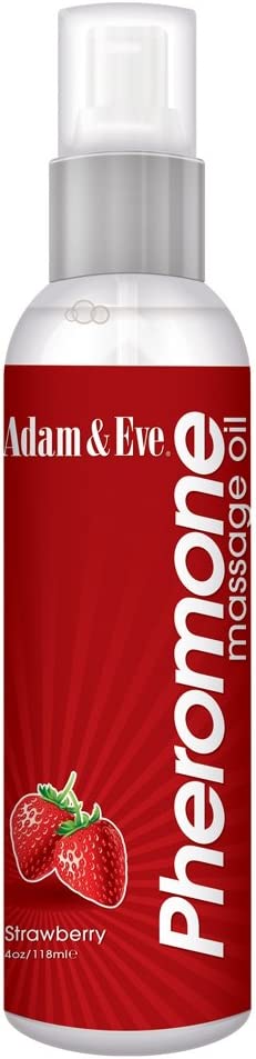 Adam & Eve Massage Oil Strawberry, 4 Ounce