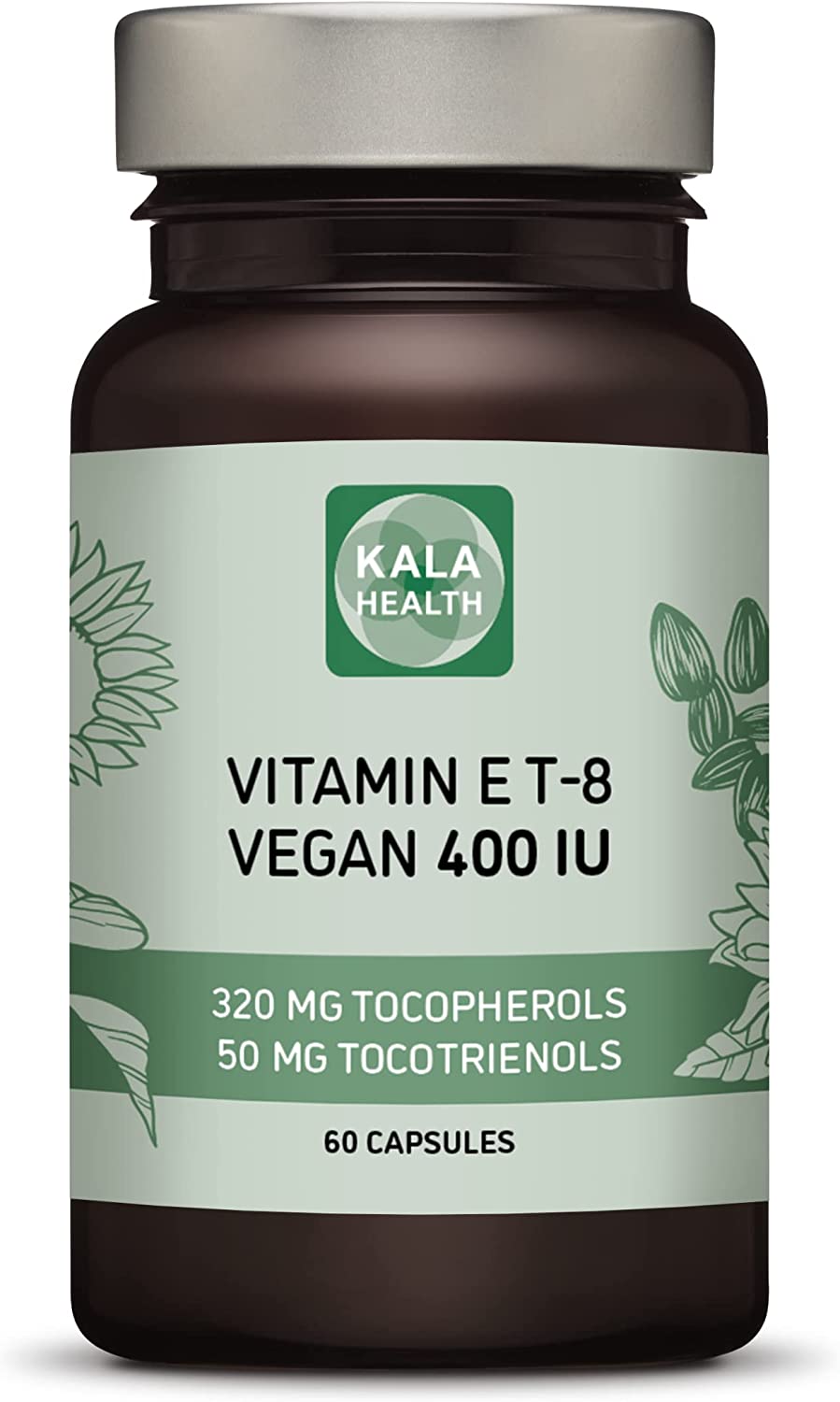 Kala Health Vitamin E - All 8 Tocopherols + Tocotrienols 400 IU Vegan - Alpha Tocopherol/Tocotrienol + Beta Tocopherol/Tocotrienol + Gamma Tocopherol/Tocotrienol + Delta Tocopherol/Tocotrienol