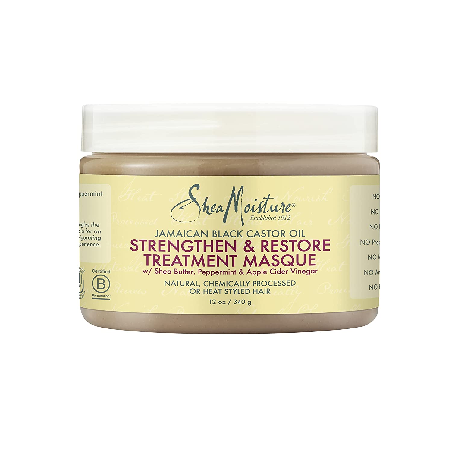 SheaMoisture Jamaican Black Castor Oil Treatment Masque For Dry Hair Jamaican Black Castor Oil Paraben Free Hair Mask 12 oz