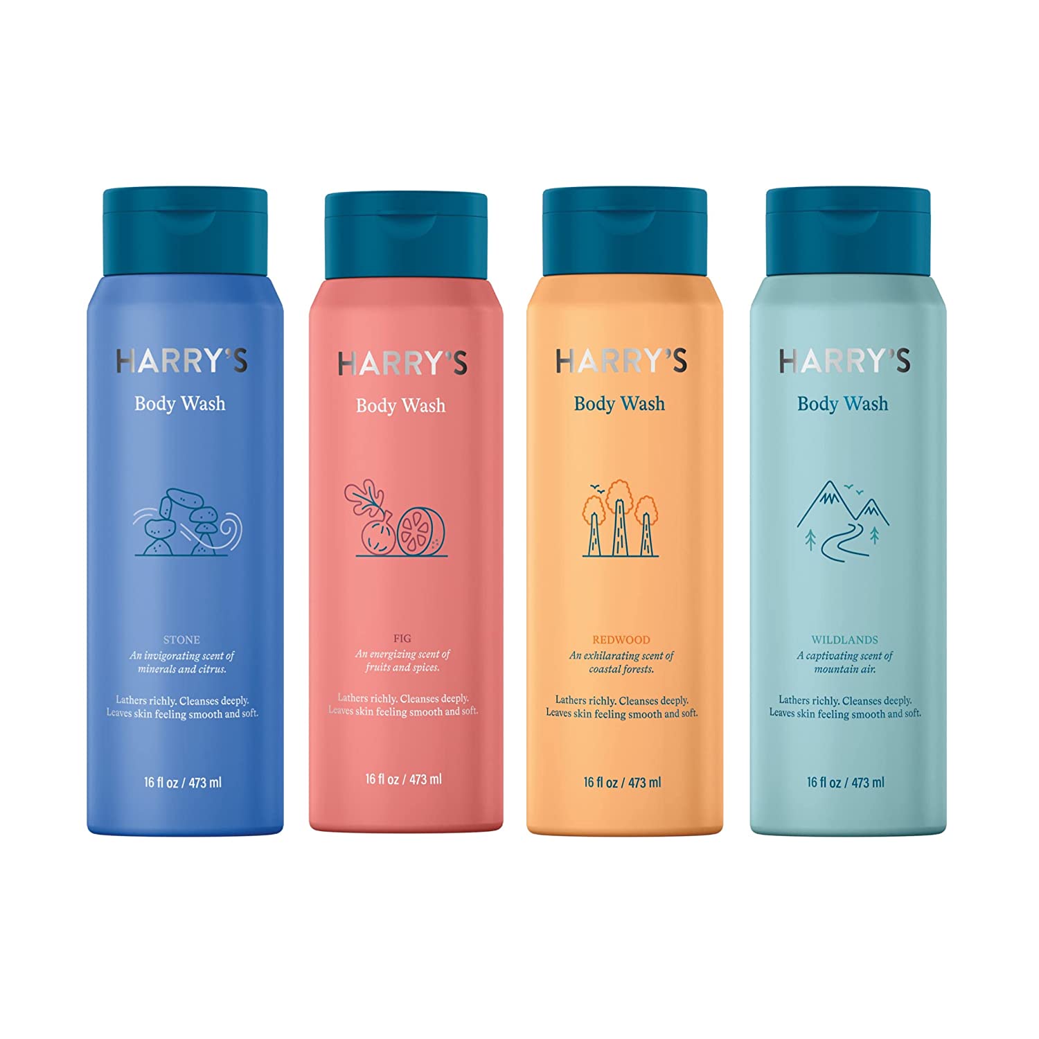 Harry's Men's Body Wash - Body Wash for Men - Variety Pack - 16 Fl oz , Pack of 4 (Packaging May Vary)