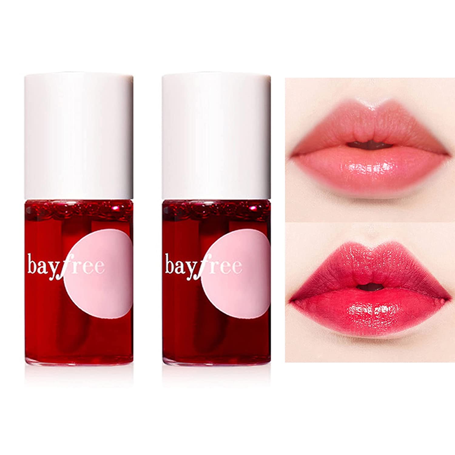 Lip Stain Tint Set,Mini Liquid Lipstick,Sheer Multi Stick Hydrating Formula Moisturizing Cheeks and Eyes, All Day Wear, Easy Application, Shimmery, Blends Perfectly onto Skin 7ml/0.25oz (#01#02)