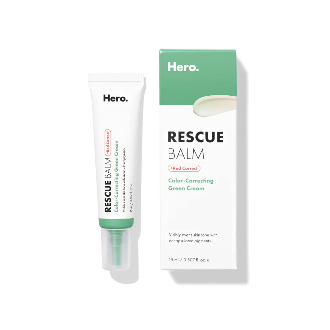 Rescue Balm +Red Correct Post-Blemish Recovery Cream from Hero Cosmetics - Intensive Nourishing and Calming for Dry, Red-Looking Skin After a Blemish - Dermatologist Tested and Vegan-Friendly (0.507 f