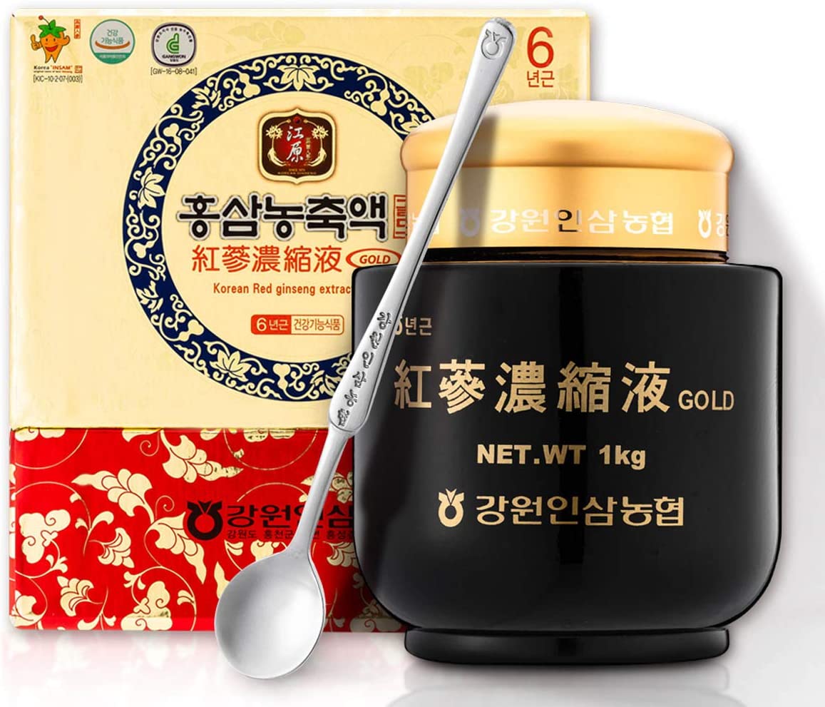 [Gangwoninsam] Korean Red Ginseng Extract Gold 1.00kg / 35.27 fl. oz – Contains 100% Pure Korean 6-Year-Old Red Ginseng Root Extract