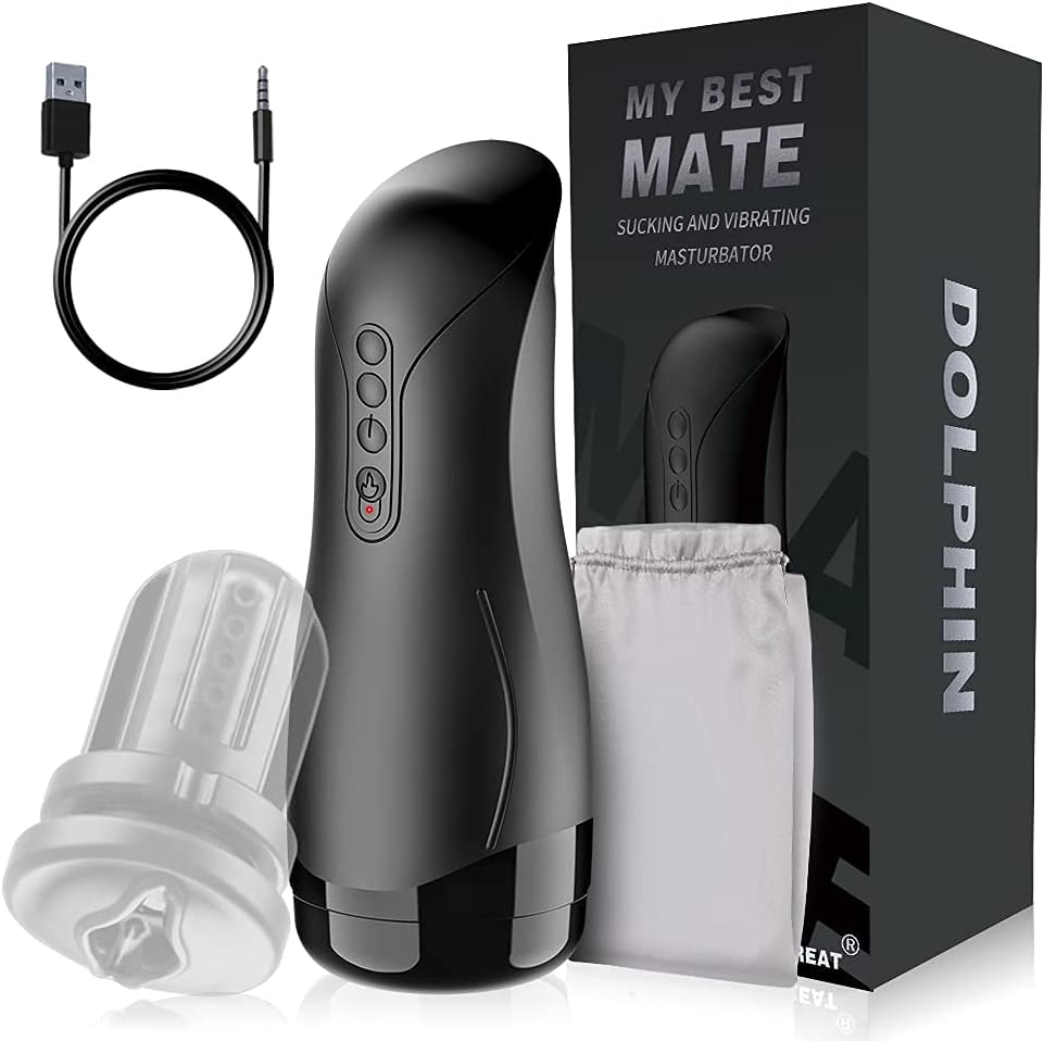Automatic Male Masturbator, BAGREAT Pocket Pussy Stroker Deep Sucking Masterburbator 3D Realistic Textured Pocket Pussy for Men Electric Vacuum Suction Masturbation Cup Adult Male Sex Toys for Men