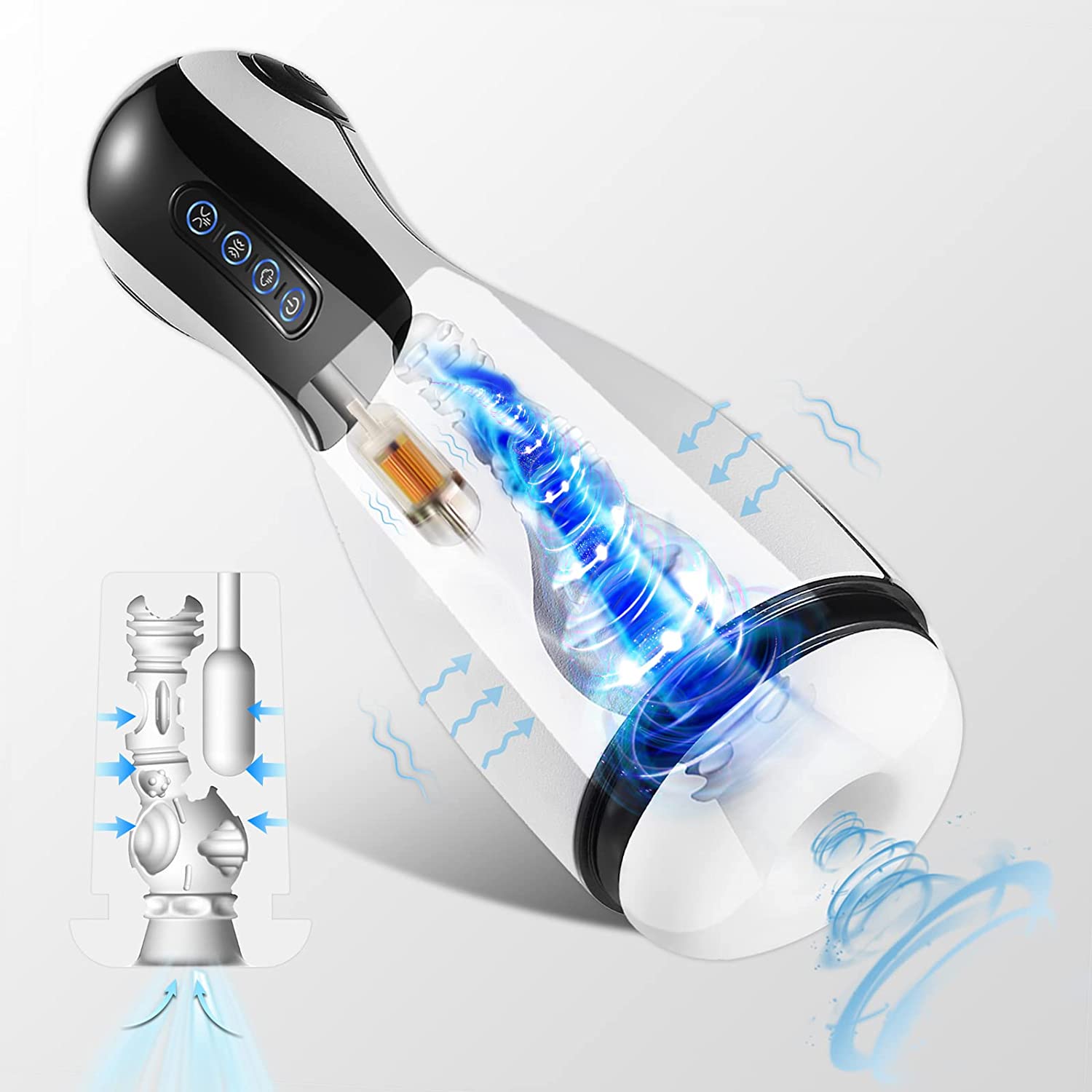 Automatic Male Masturbator 3D Textured Cup, LUGAGA Pocket Pussy with 3 Sucking Modes & 10 Frequency, Silicon Vibration Machine, Adult Sex Toys Small Size