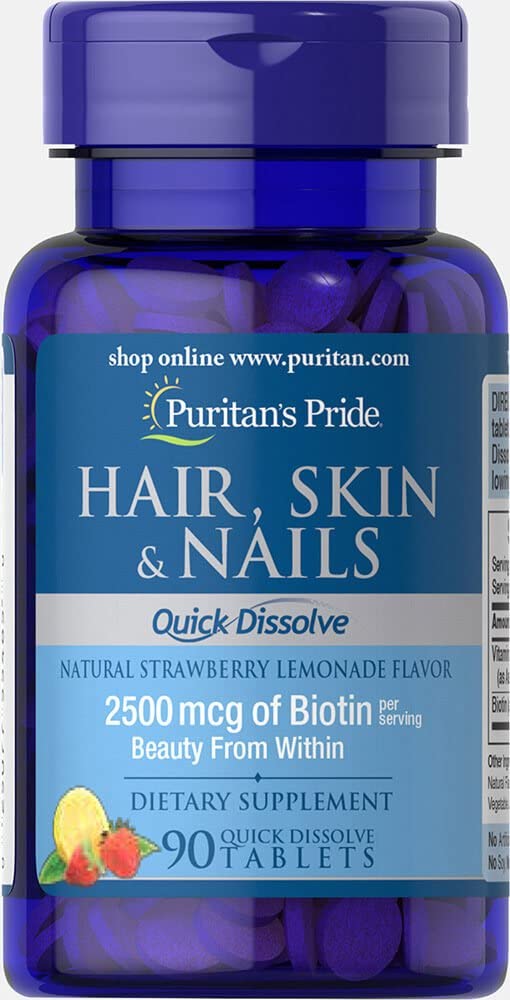 Puritan's Pride Quick Dissolve Hair Skin Nails-90 Tablets