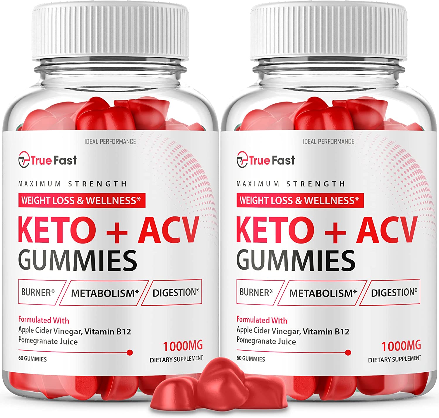 IDEAL PERFORMANCE (2 Pack) True Fast Ketos ACV Gummies, True Fast Ketos Gummies, True Fast ACV Gummies (120 Gummies)