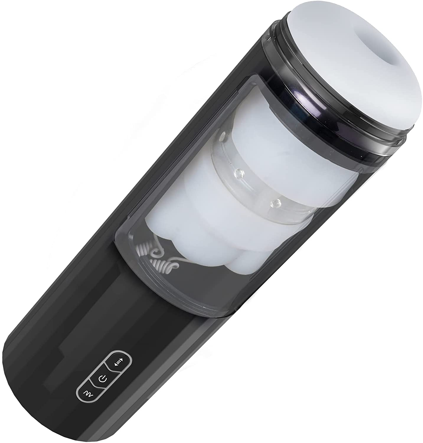 Automatic Blowjob Toy Machine Thrusting Male Masturbator with 6 Thrusts& Suctions 7 Vibrations, Hands Free Male Oral Sex Toy for Men Masturbation with Slicone Pocket Pussy Stroker (Clear Sleeve)