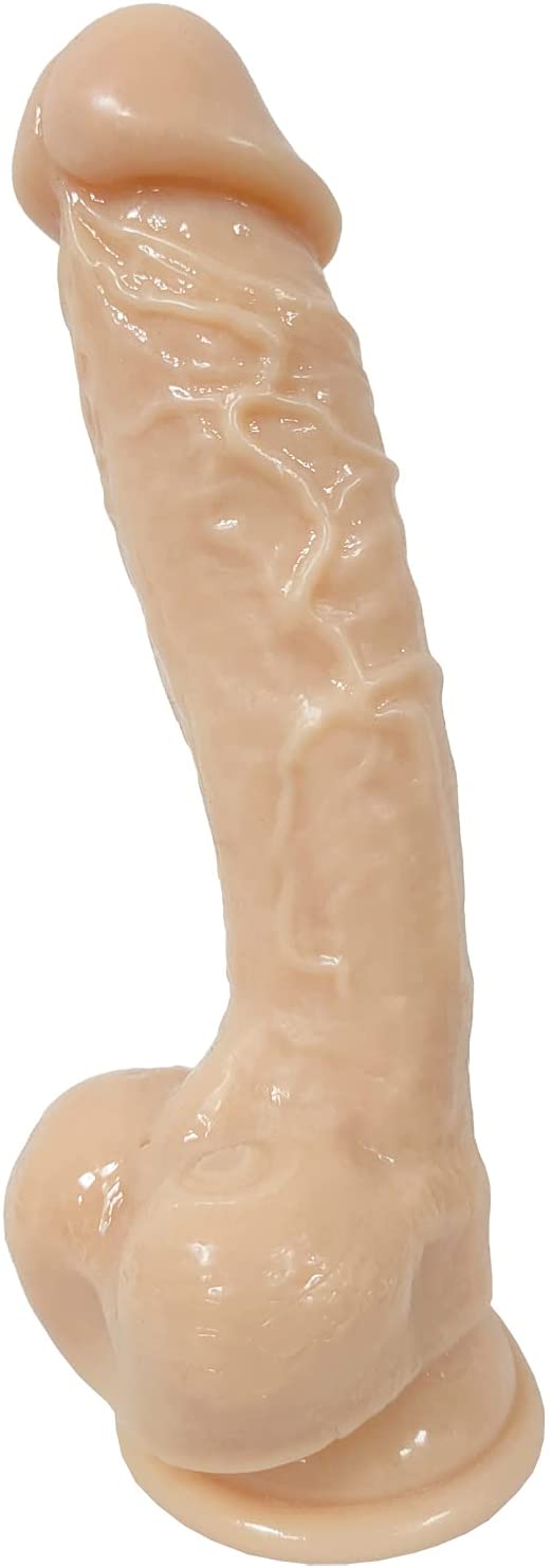 Realistic 8.5 inch Dildo Toys, Welist Toy Dildos with Suction Base, Thick Soft Toys Dildo for Women, Washable Easy to Cleaning Dildo, Flesh Dildo