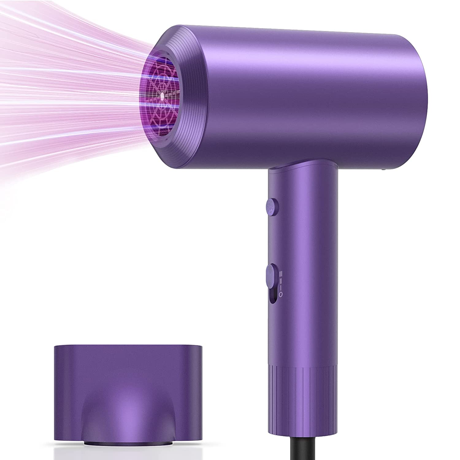 Ionic Hair Dryer 1600W Blow Dryer Warm Air Hair Care, Compact Hairdryers for Home by Youuish, Purple