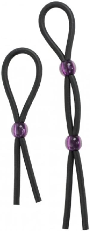 Doc Johnson Cock Ties - Fully Adjustable Silicone Cock Ties - Provides Maximum Sturdiness & Flexibility - Tie One Off! - Black