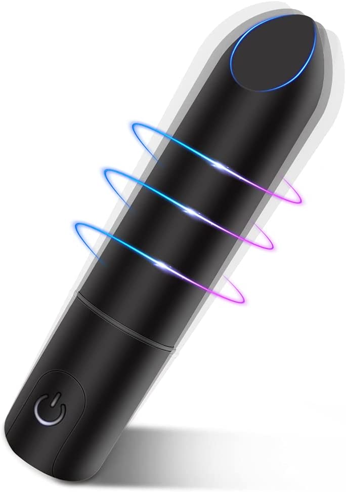 Bullet Vibrator with Angled Tip, Rechargeable Lipstick Vibe with 10 Vibration Modes Waterproof
