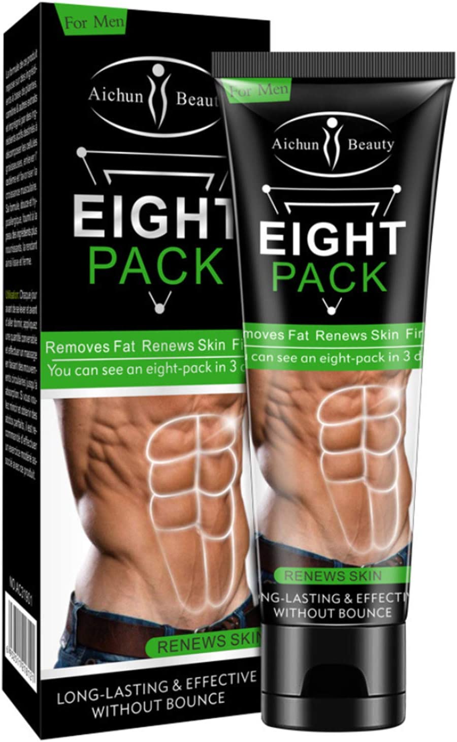 AICHUN BEAUTY Eight Pack for Men Strong Waist Manly Torso Smooth Lines Press Fitness Belly Burning Muscle Fat Remove Renews Skin Weight Loss Slimming Cream 80g