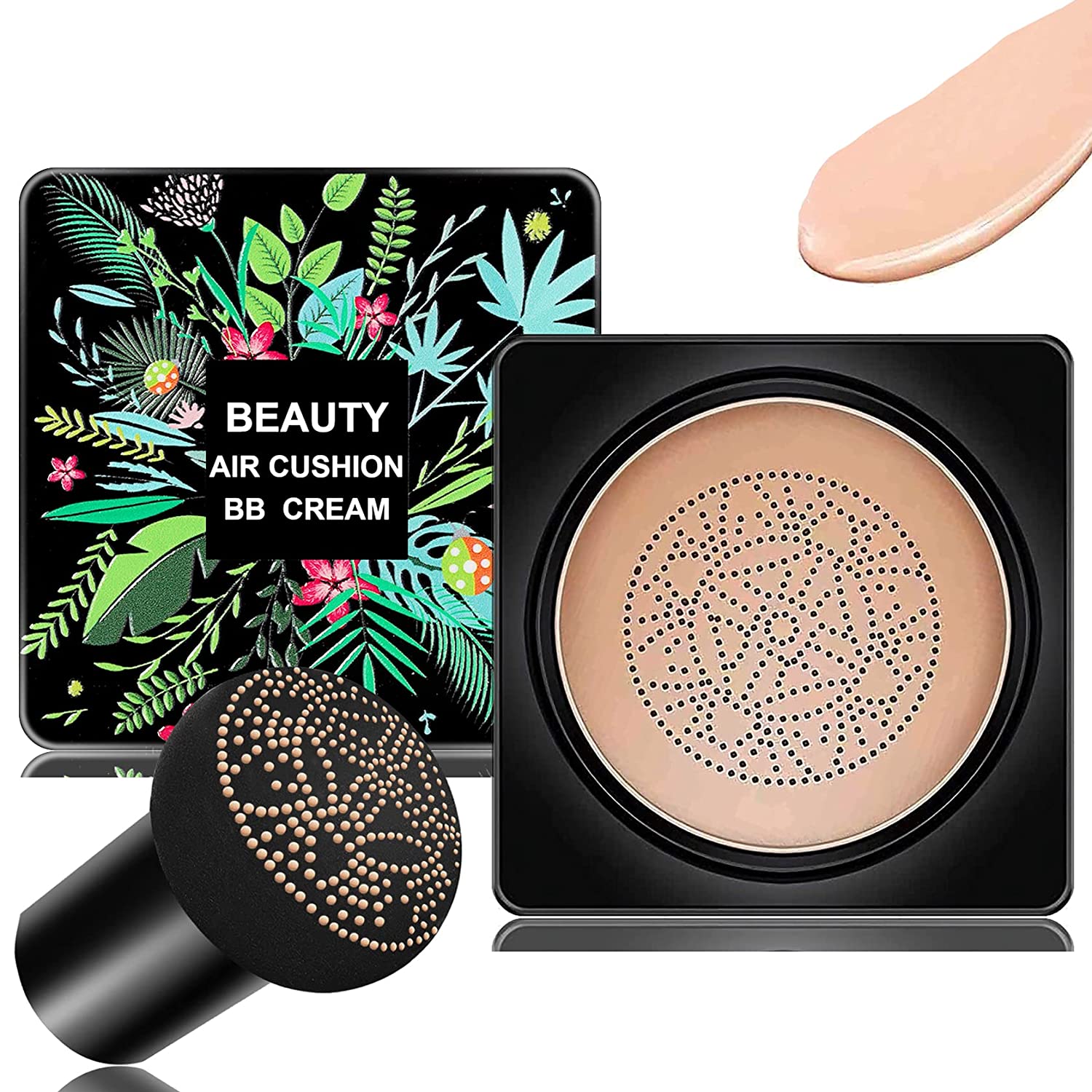 Mushroom Head Air Cushion CC Cream Foundation BB Cream Foundation Makeup Moisturizing CC Cream Liquid Foundation,Concealer Lasting Makeup Foundation Even Skin Tone Makeup Base Primer(Natural)