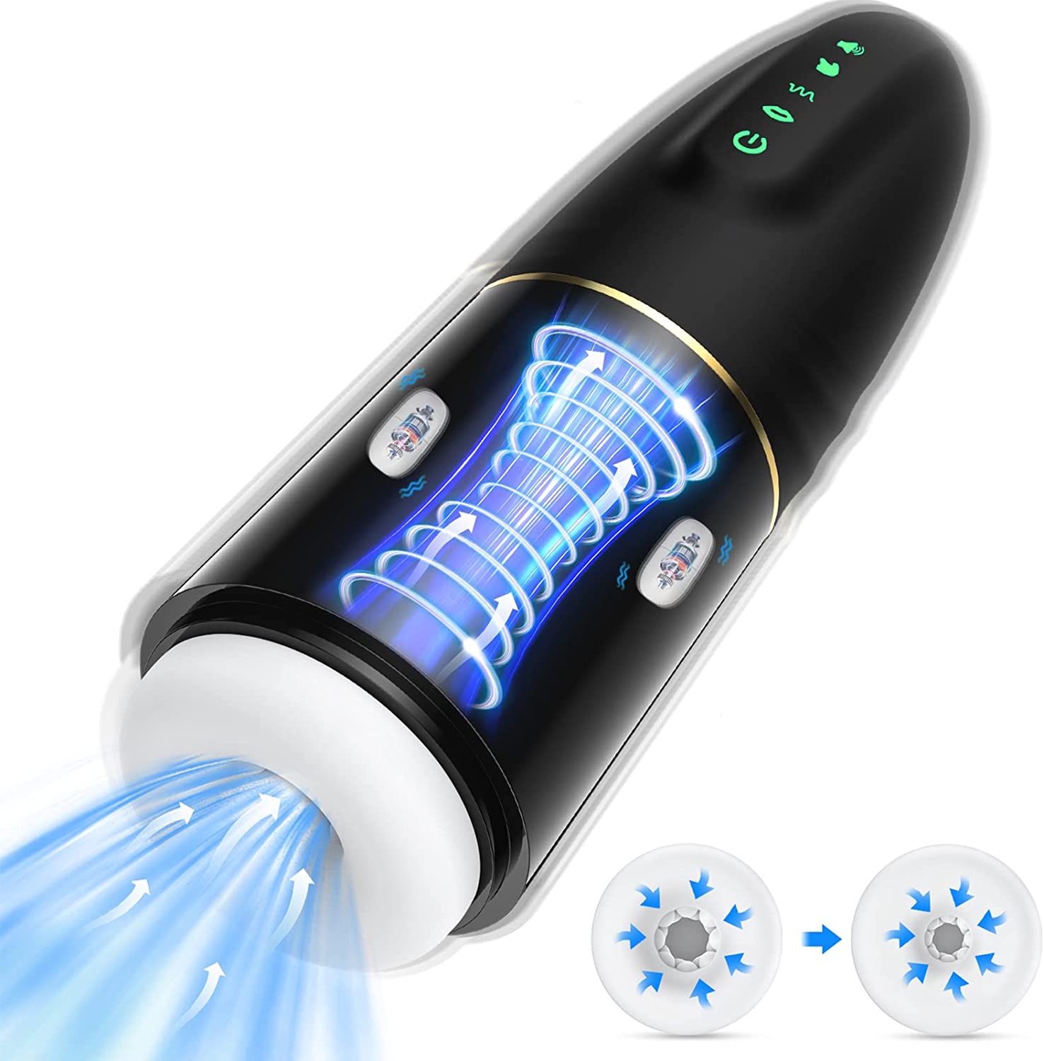 Automatic Sucking Male Masturbators Cup with 4 Suction &10 Vibration,Male Masturbator Stroker Toy, Electric Pocket Pussy Vagina 3D Textured, Adult Oral Sex Toys for Men Masturbation Hand-Free