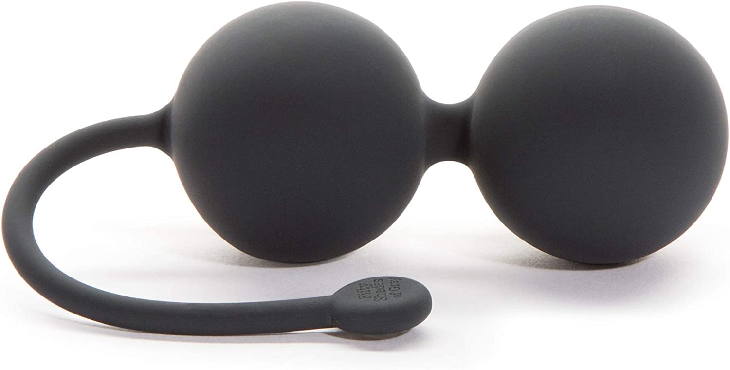Fifty Shades of Grey Tighten and Tense Black Silicone Jiggle Balls for Kegel Toning - 70g
