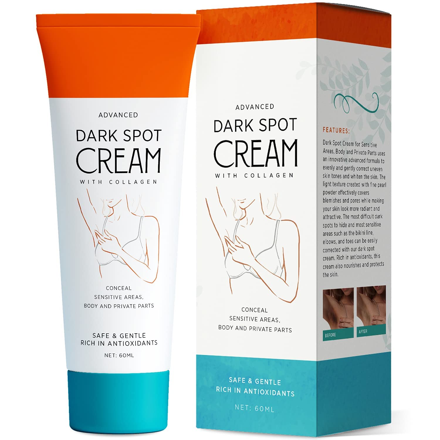 Natural Vine Underarm Cream, Dark Spot Cream, Instant Result, Moisturizes Armpit, Neck, Knees, Private Parts(60ML)