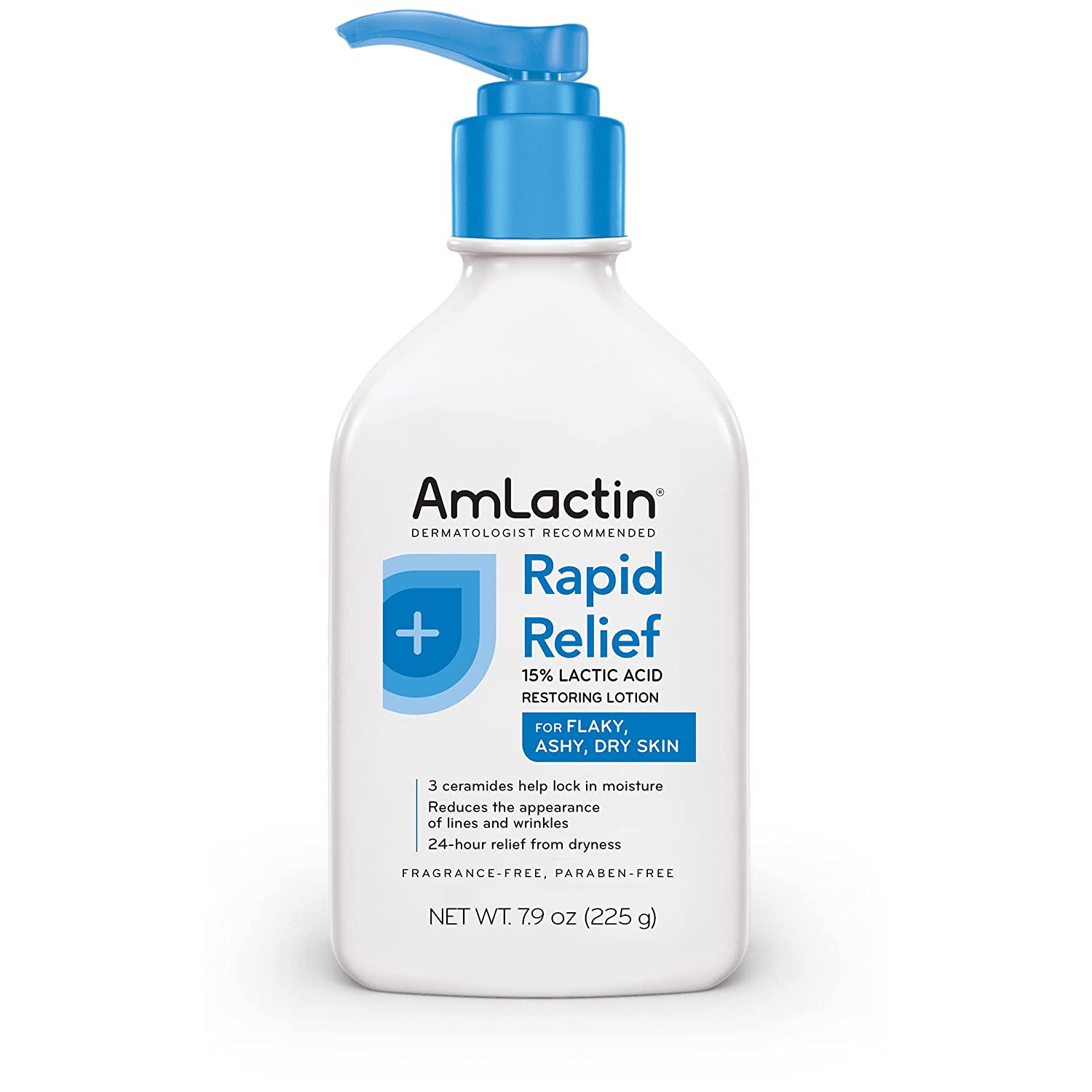 AmLactin Rapid Relief Restoring Body Lotion With Ceramides, Moisturizing Lotion for Dry Skin - 7.9 Oz Pump Bottle (packaging may vary)